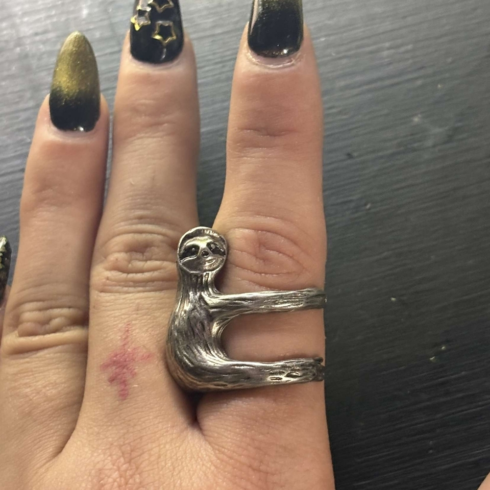 Charming Silver Sloth Ring